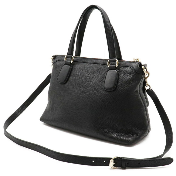 Gucci Soho Interlocking G Handbag Tassel Fringe Leather Black - Picture 2 of 8